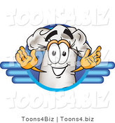 Vector Illustration of a Chef Hat Mascot on a Blue Logo by Mascot Junction