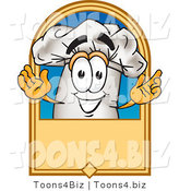 Vector Illustration of a Chef Hat on a Blank Label by Mascot Junction