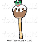 Vector Illustration of a Christmas Pudding Cake Pop by Mascot Junction