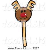 Vector Illustration of a Christmas Reindeer Cake Pop Dessert by Mascot Junction