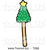 Vector Illustration of a Christmas Tree Cake Pop by Mascot Junction