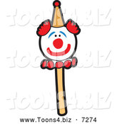 Vector Illustration of a Clown Cake Pop by Mascot Junction