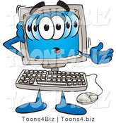 Vector Illustration of a Confused Cartoon Computer Mascot by Mascot Junction