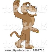 Vector Illustration of a Cougar School Mascot Gesturing for You to Follow, Symbolizing Leadership by Mascot Junction
