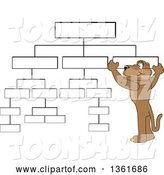 Vector Illustration of a Cougar School Mascot Setting up a Chart, Symbolizing Organization by Mascot Junction