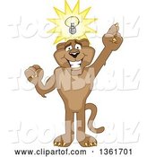 Vector Illustration of a Cougar School Mascot with an Idea, Symbolizing Being Resourceful by Mascot Junction