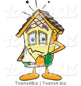 Vector Illustration of a Damaged Cartoon Home Mascot by Mascot Junction