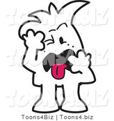 Vector Illustration of a Disgusted Outlined Cartoon Character Sticking Tongue out by Mascot Junction