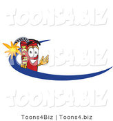 Vector Illustration of a Dynamite Stick Mascot Logo with a Blue Dash by Mascot Junction