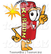 Vector Illustration of a Dynamite Stick Mascot Pointing Upwards by Mascot Junction