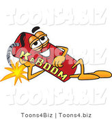 Vector Illustration of a Dynamite Stick Mascot Resting His Head on His Hand by Mascot Junction