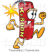 Vector Illustration of a Dynamite Stick Mascot Running by Mascot Junction