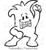 Vector Illustration of a Ecstatic Cartoon Character Outline by Mascot Junction