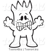 Vector Illustration of a Frightened Cartoon Character Outline by Mascot Junction