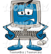 Vector Illustration of a Frustrated Cartoon Computer Mascot by Mascot Junction