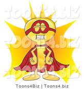 Vector Illustration of a Gold Cartoon Key Mascot Super Hero by Toons4Biz