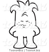 Vector Illustration of a Guilty Outlined Cartoon Character by Mascot Junction