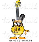 Vector Illustration of a Guitar Mascot Whispering and Gossiping by Mascot Junction