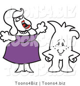 Vector Illustration of a Guy by a Fat Lady Singing by Mascot Junction