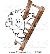 Vector Illustration of a Guy Climbing the Ladder to Success by Mascot Junction
