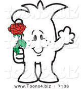 Vector Illustration of a Guy Giving a Rose by Mascot Junction