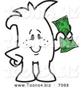 Vector Illustration of a Guy Holding Cash by Mascot Junction
