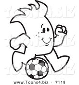 Vector Illustration of a Guy Playing SoccerGuy Playing Soccer by Mascot Junction
