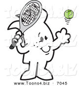 Vector Illustration of a Guy Playing Tennis by Mascot Junction