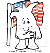 Vector Illustration of a Guy Pledging Allegiance to the American Flag by Mascot Junction