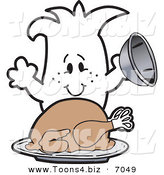 Vector Illustration of a Guy Serving a Thanksgiving Turkey by Mascot Junction