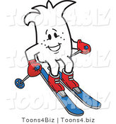 Vector Illustration of a Guy Skiing by Mascot Junction