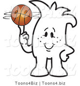 Vector Illustration of a Guy Spinning a Basketball by Mascot Junction
