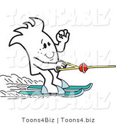 Vector Illustration of a Guy Water Skiing by Mascot Junction