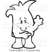 Vector Illustration of a Guy Waving and Pointing by Mascot Junction