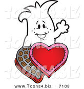 Vector Illustration of a Guy with Valentines Day Candy by Mascot Junction