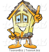 Vector Illustration of a Happy Cartoon Home Mascot Handyman Wearing Tool Belt by Toons4Biz