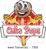 Vector Illustration of a Happy Chocolate Cake Pops Logo by Mascot Junction