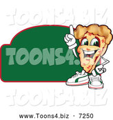 Vector Illustration of a Happy Pizza Mascot Character Sign or Logo 5 by Toons4Biz