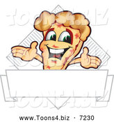Vector Illustration of a Happy Pizza Mascot Character Sign or Logo 7 by Mascot Junction