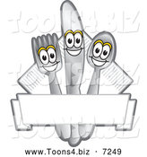 Vector Illustration of a Happy Silverware and Napkin Mascot Characters Diner Sign or Logo by Mascot Junction