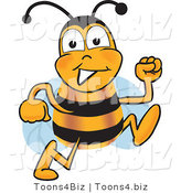 Vector Illustration of a Honey Bee Mascot Running by Mascot Junction