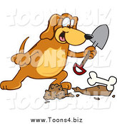 Vector Illustration of a Hound Dog Burying a BoneHound Dog Burying a Bone by Mascot Junction