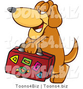 Vector Illustration of a Hound Dog Mascot Carrying Luggage by Mascot Junction