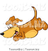 Vector Illustration of a Hound Dog Mascot Diving or Jumping by Mascot Junction
