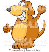 Vector Illustration of a Hound Dog Mascot Grinning by Mascot Junction