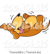 Vector Illustration of a Hound Dog Mascot Rolling Around on His Back, Asking for a Belly Rub by Mascot Junction