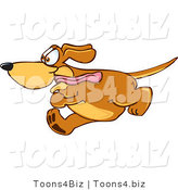 Vector Illustration of a Hound Dog Mascot Running Obsessively After Something by Mascot Junction