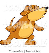 Vector Illustration of a Hound Dog Mascot with Closed Eyes, Singing or Howling by Mascot Junction