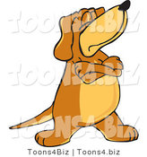 Vector Illustration of a Hound Dog Mascot with Crossed Arms, Disobeying Commands by Mascot Junction