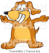 Vector Illustration of a Hound Dog Mascot with Open Arms by Mascot Junction